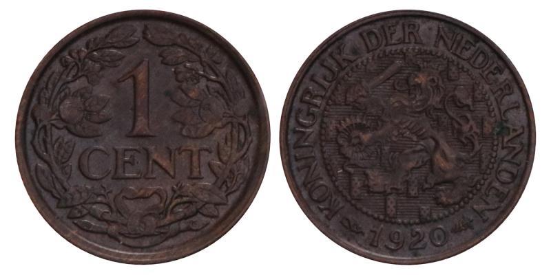 1 Cent Wilhelmina 1920. Prachtig / FDC 