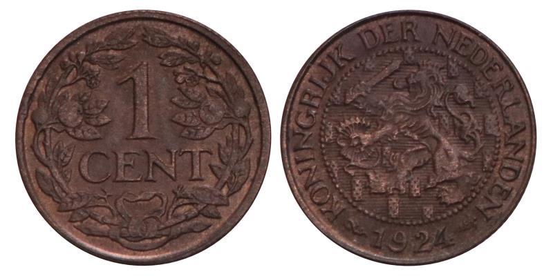 1 Cent Wilhelmina 1924. Prachtig / FDC 