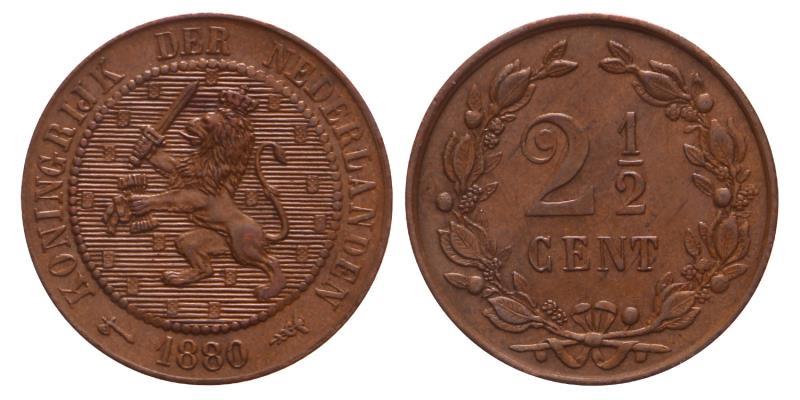 2½ Cent Willem III 1880. FDC -.