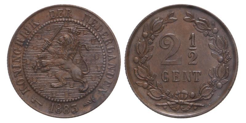 2½ Cent Willem III 1883. FDC.