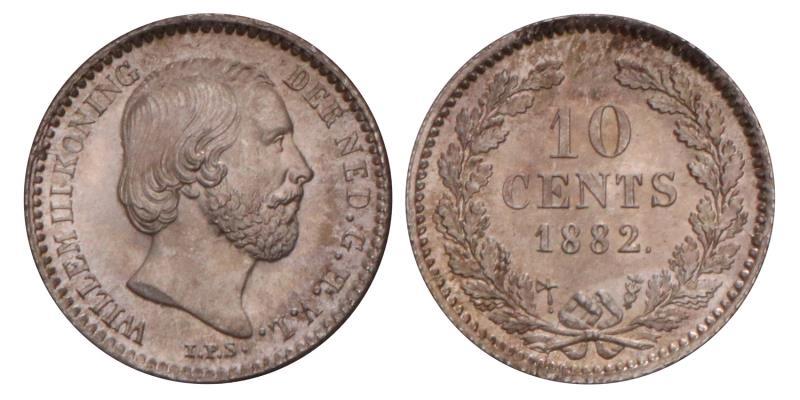 10 Cent Willem III 1882. FDC.