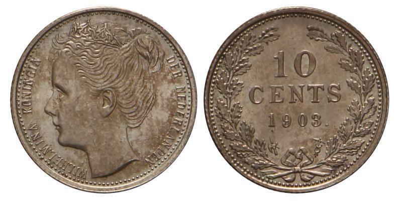 10 Cent Wilhelmina 1903. FDC.