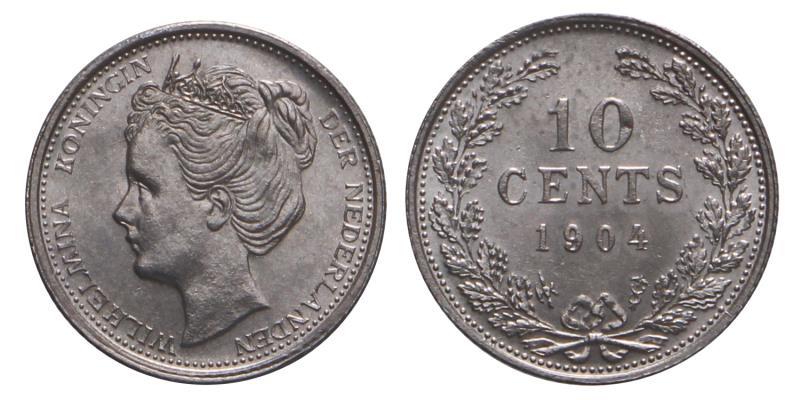 10 Cent Wilhelmina 1904. FDC -.