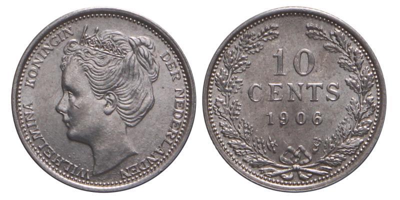 10 Cent Wilhelmina 1906. FDC -.