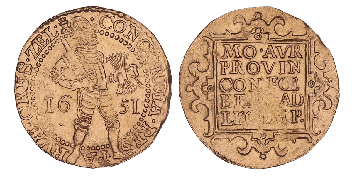 Dubbele Gouden Dukaat Zeeland 1651. Prachtig -.