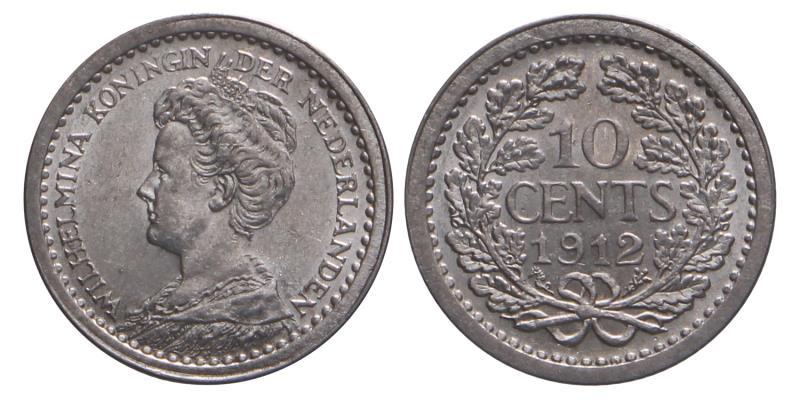 10 Cent Wilhelmina 1912. FDC.