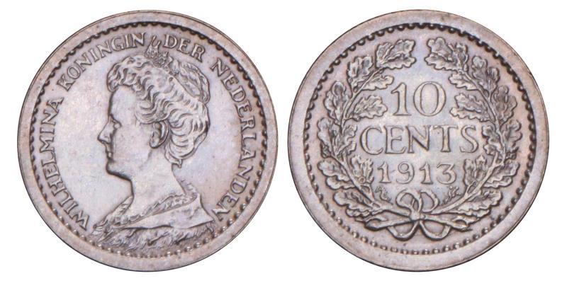 10 Cent Wilhelmina 1913. FDC -.