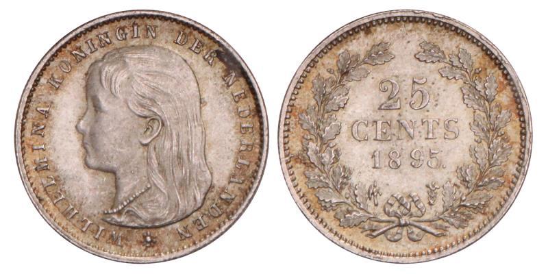 25 Cent Wilhelmina 1895. FDC.