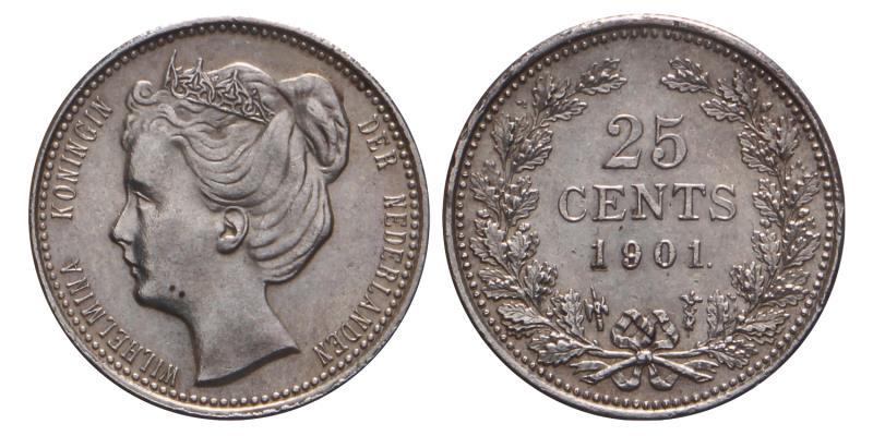 25 Cent Wilhelmina 1901. FDC -.