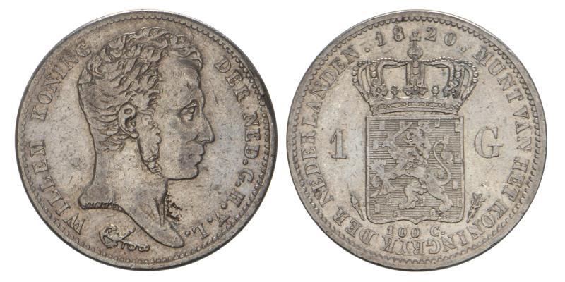 1 Gulden Willem I 1820 U. Fraai / Zeer Fraai.