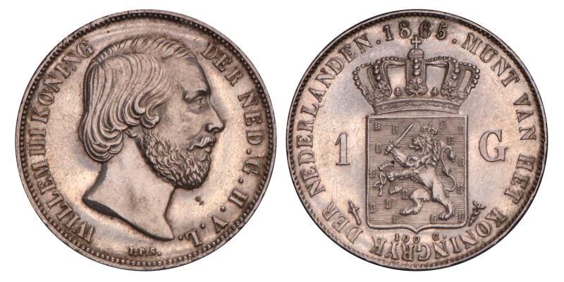 1 Gulden Willem III 1865. FDC.