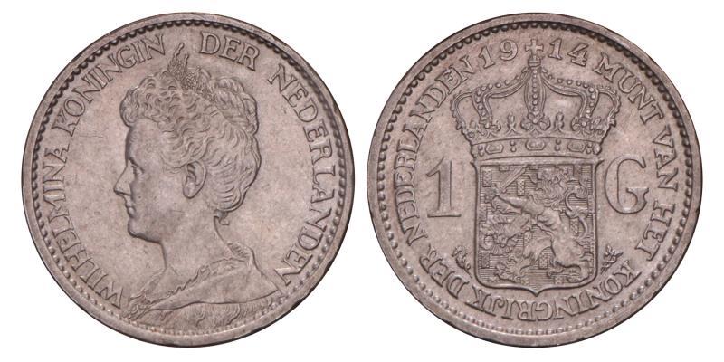 1 Gulden Wilhelmina 1914. Prachtig / FDC.