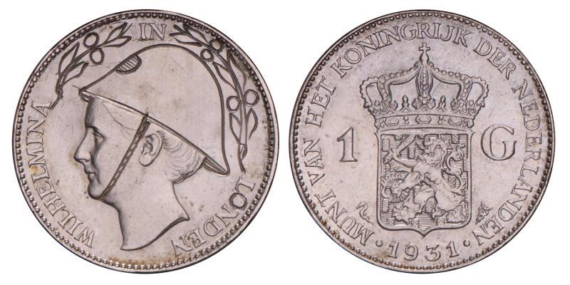 1 Gulden Wilhelmina in Londen 1931. Prachtig.