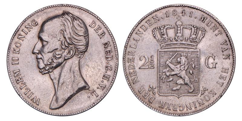 2½ Gulden Willem II 1841. Prachtig.