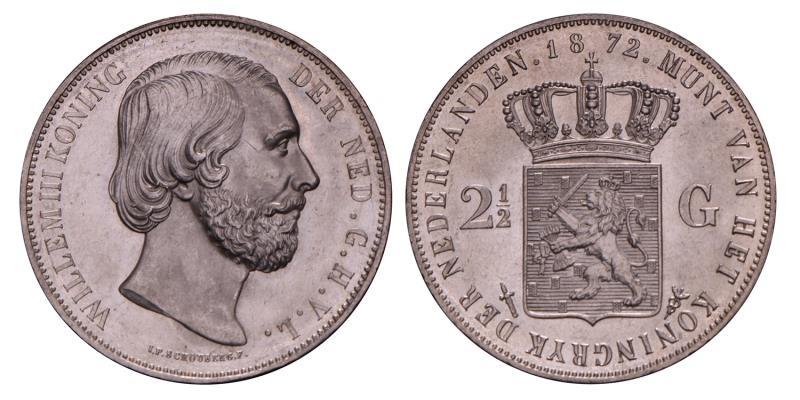 2½ Gulden Willem III 1872. FDC -.