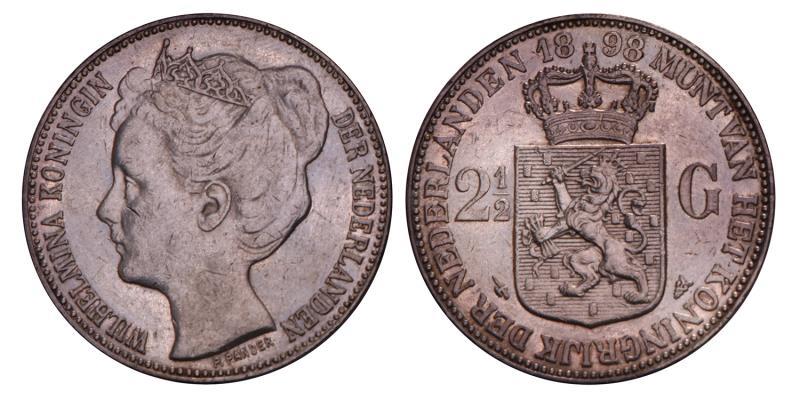 2½ Gulden Wilhelmina 1898. Prachtig -. 