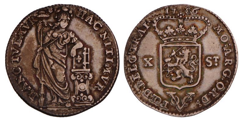 10 Stuivers Utrecht 1786. Zeer Fraai.