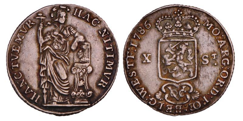 10 Stuivers West-Friesland 1786. Zeer Fraai.