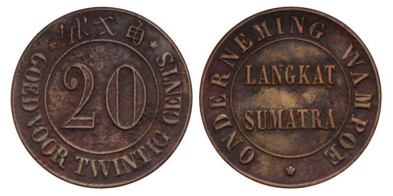 20 Cents Wampoe z.j. Zeer Fraai.