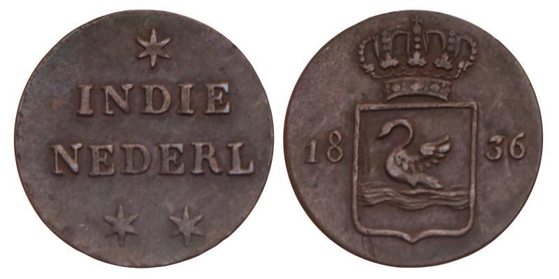 Duit 1836. Zeer Fraai.