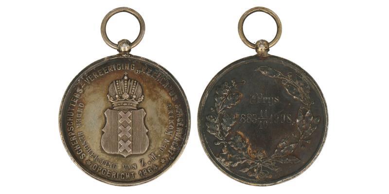 Nederland. 1908. Amsterdam. Prijspenning burgerwacht.