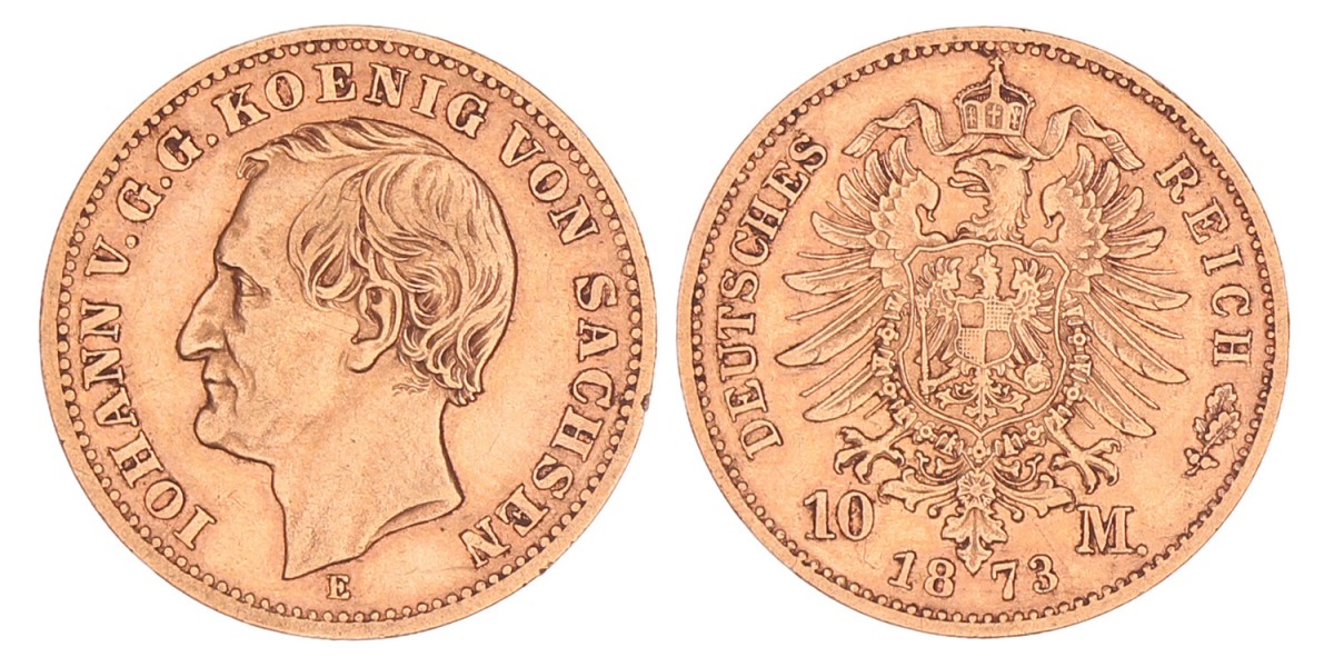 German states. Saxony. Johann V. 10 Mark.