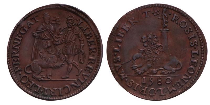 Nederland. 1580. Rekenpenning negotie onderhandelingen in Keulen.