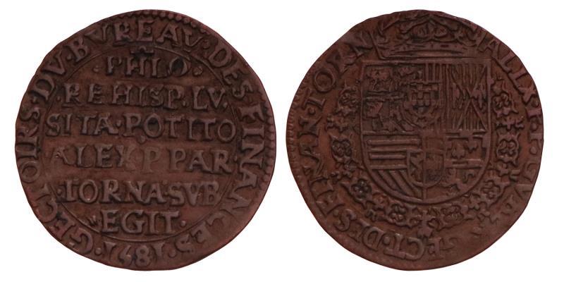 Nederland. 1581. Rekenpenning kamer van Doornik.