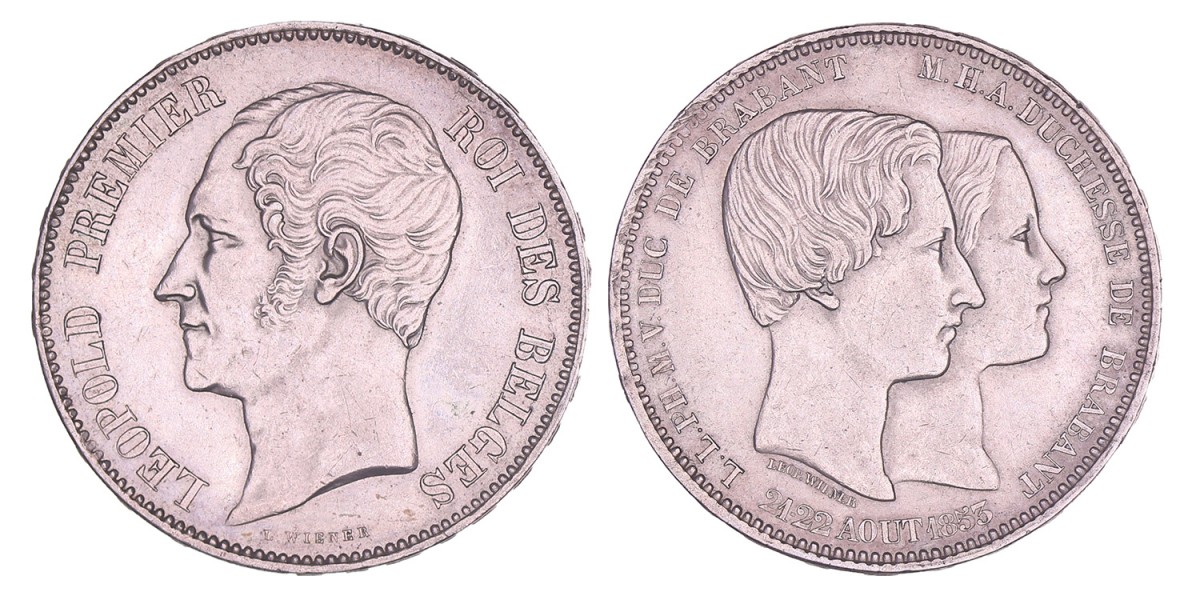 Belgium. Leopold I. 5 Francs. 1853.