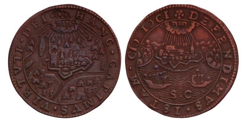 Nederland. 1601. Rekenpenning inname van Rijnbeck.
