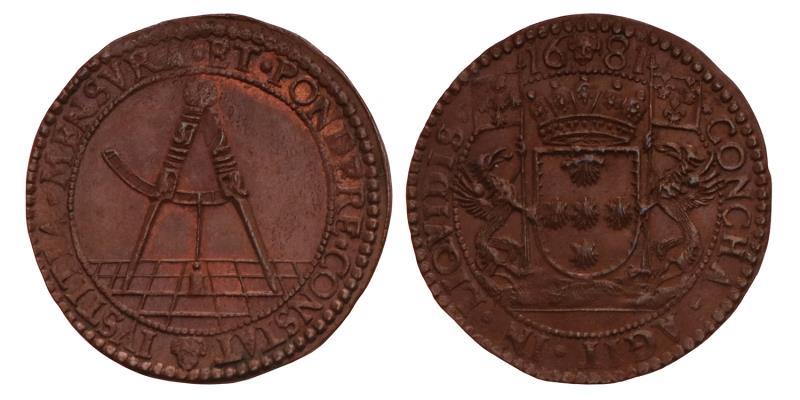 Nederland. 1681. Rekenpenning Brussel.