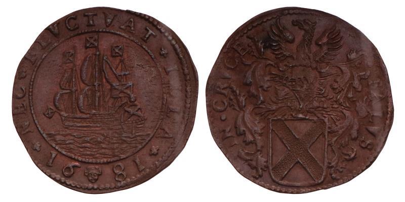 Nederland. 1681. Rekenpenning Brussel.