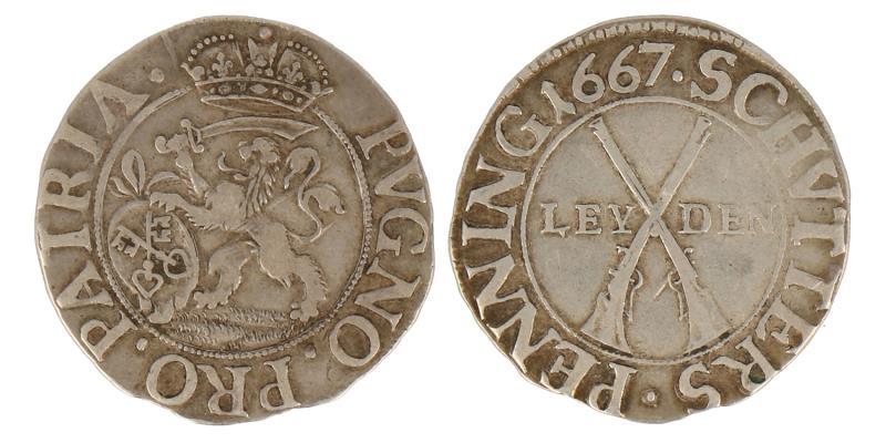 Nederland. 1667. Leiden. Schutterspenning.
