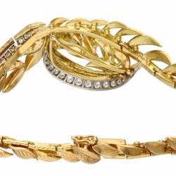 Geelgouden armband bezet met ca. 0.90 ct. diamant - 18 kt.