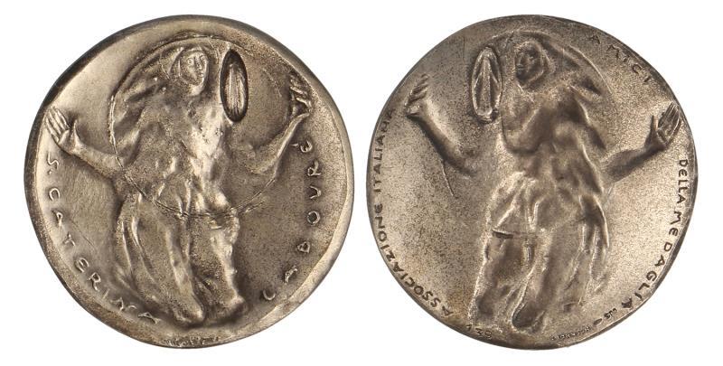 Italië. z.j. Sint Catharina. Uitgave van de Associazione Italiana Amici Della Medaglia.