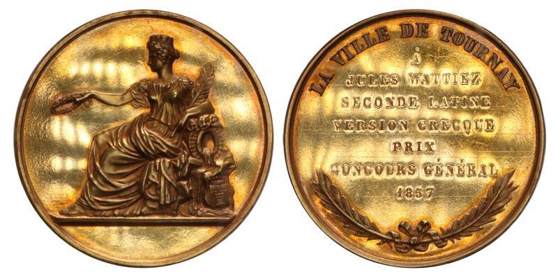 België. 1857. Prijspenning van de stad Doornik.