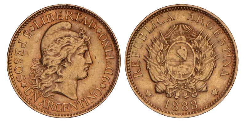 Argentina. Republic. Un Argentino. 1888.