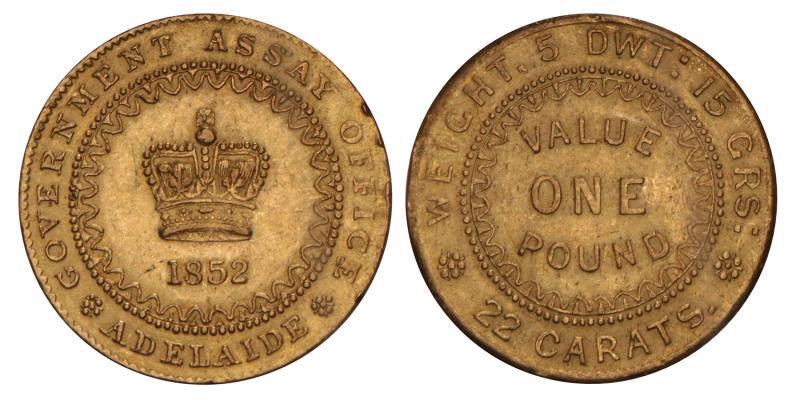 Australia. Adelaide. One Pound. 1852.