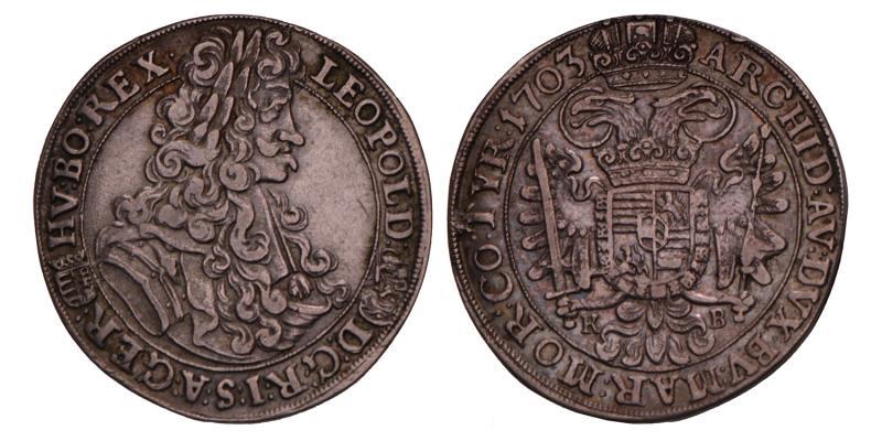 Austria. Leopold I. ½ Thaler. 1703 KB.