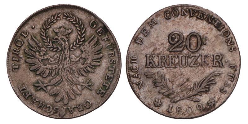 Austria. Tirol 20 Kreuzer. 1809.