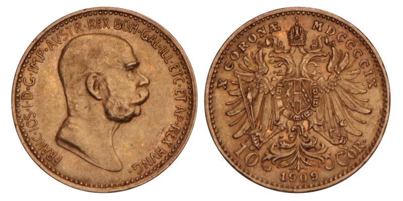 Austria. Frans Joseph. 10 Korona. 1909.