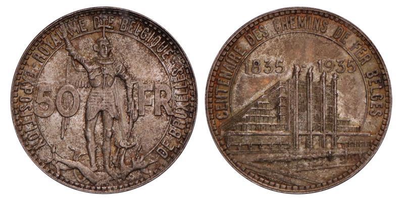 Belgium. Leopold III. 50 Francs. 1935.