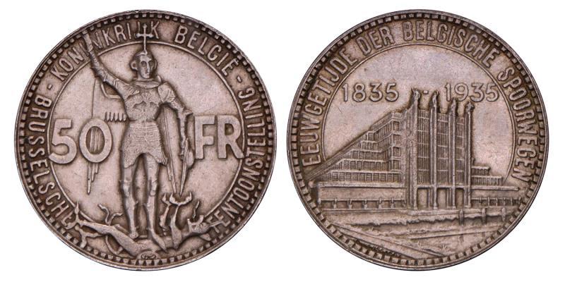 Belgium. Leopold III. 50 Francs. 1935.