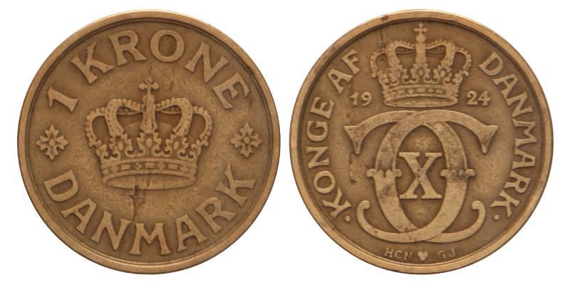 Danmark. 1 Krone. 1924.