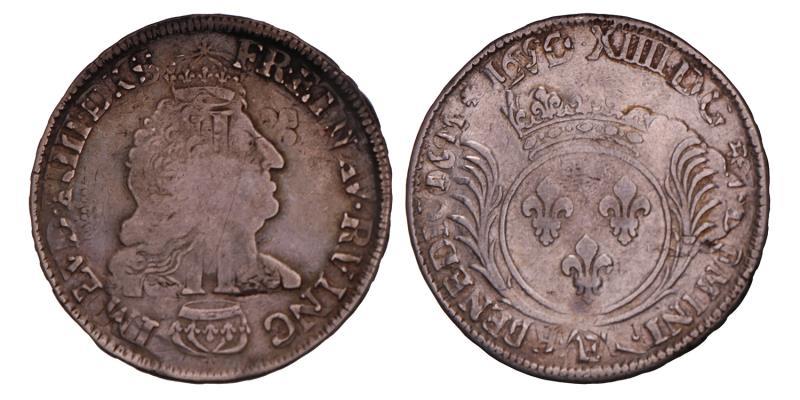 France. Louis XIV. Ecu. 1695.