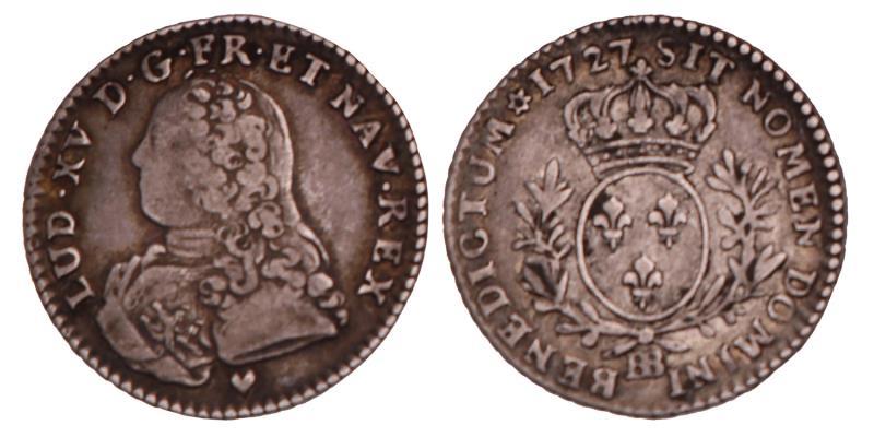 France. Louis XV. 1/10 Ecu. 1727 BB.