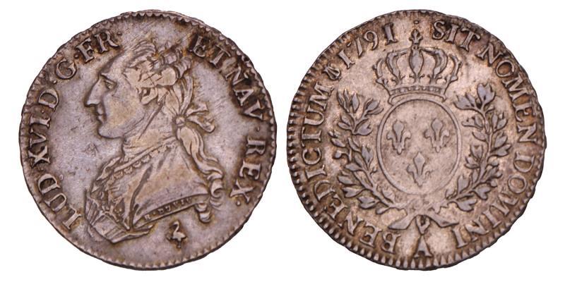 France. Louis XVI. ½ Ecu. 1791 A.