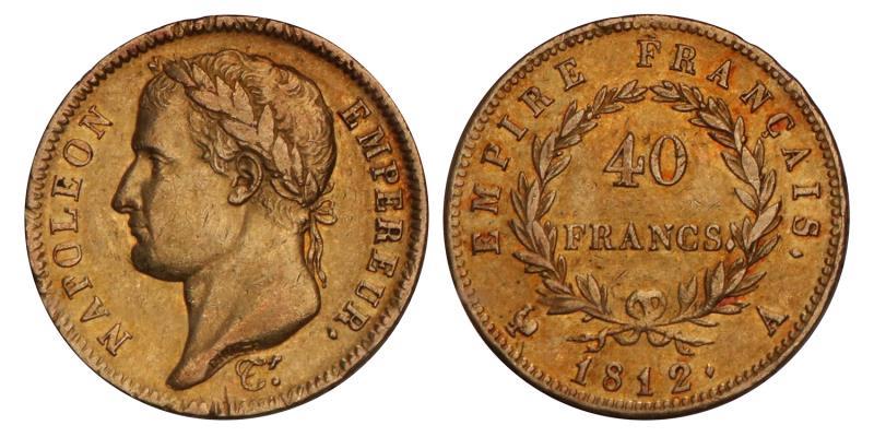 France. Napoleon. 40 Francs. 1812 A.