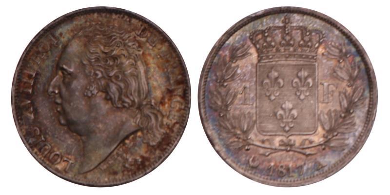 France. Louis XVIII. 1 Franc. 1817 A.