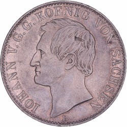 German states. Saxony. Johann V. Thaler. 1861 B.